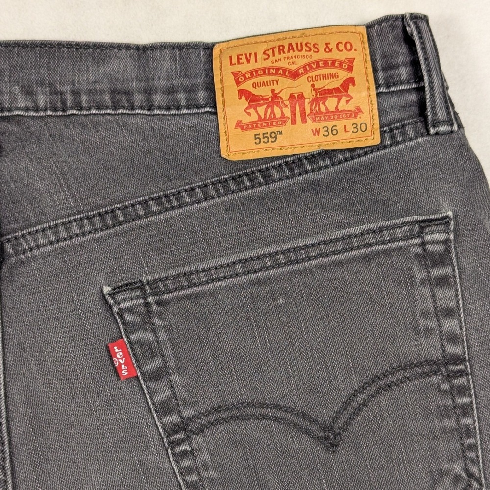 Levis 559 Relaxed Straight Jeans‎ Mens 36 Faded Black Denim